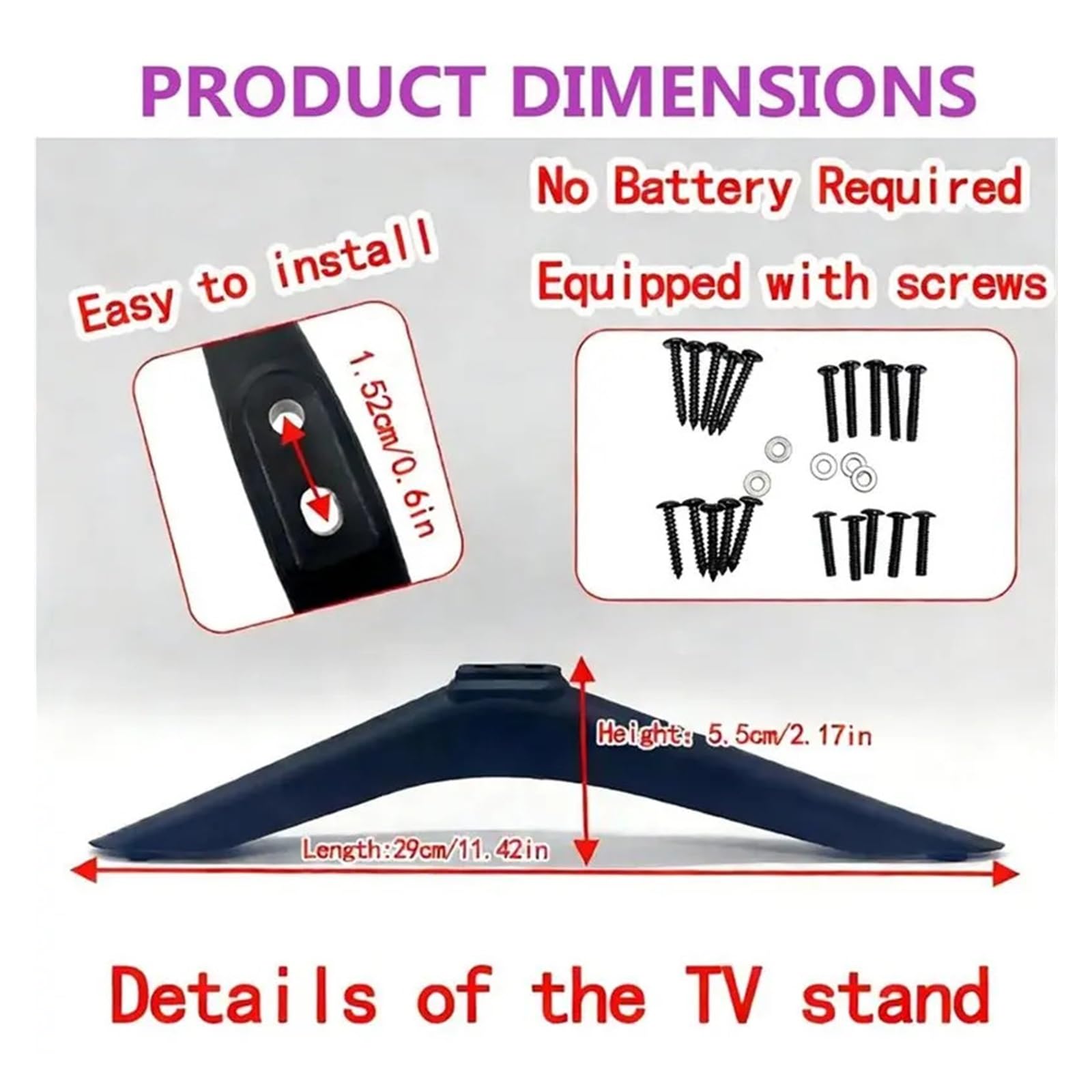 Supporto TV con Set di Viti, Compatibile con Hisense,