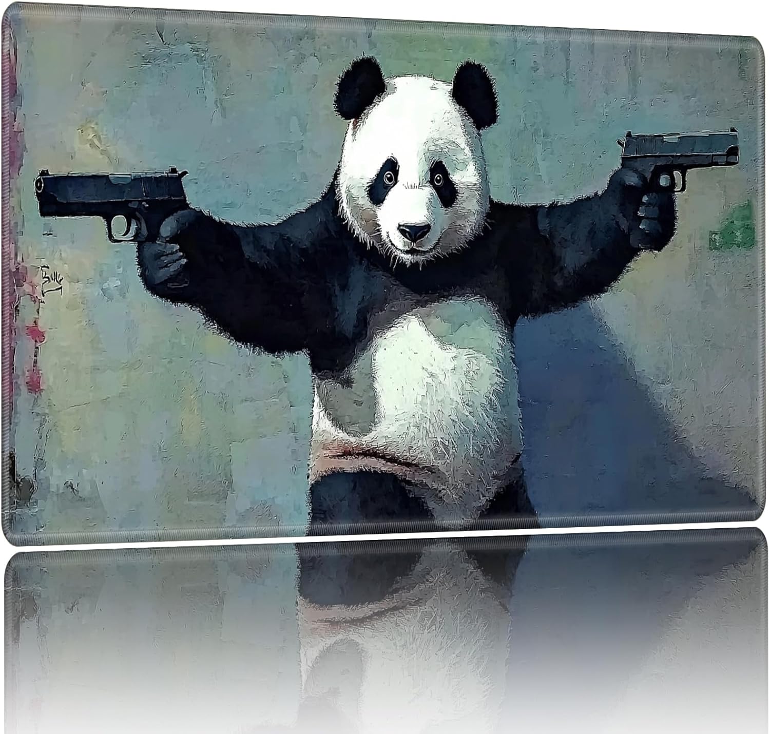 Playmat for MTG,Game Mat 24 x 14 inches, Non Slip Rubber Backing TCG and Board Game Mat for Cards,Mousepad Desk Mats-Panda