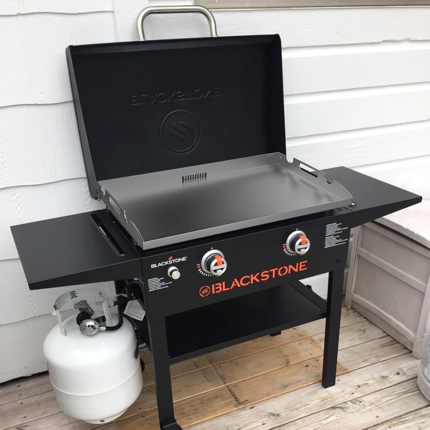 Flat Top Griddle for Blackstone 28 Inch Grill Powder Coated Steel Griddle Replacement Top with Rear Grease System for Blackstone 1517 1883 1924 1853 1963 1885 1856 1605 1803