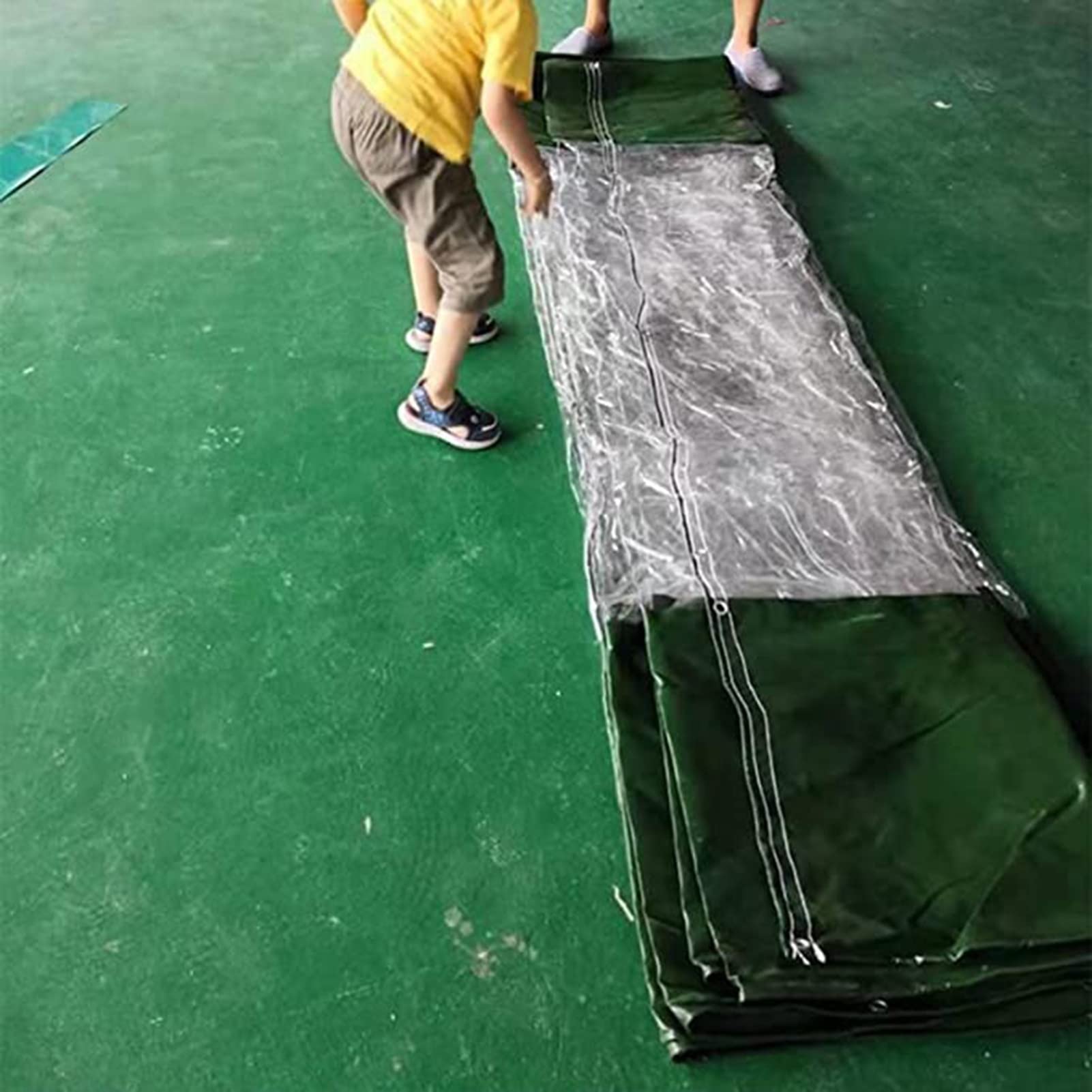 Wodoodporny namiot zewnętrzny z przezroczystego PCW, odporna na warunki atmosferyczne plandeka na patio, pawilon i ogród z nierdzewnymi oczkami (3,5 x 2,5 m/11,48 x 8,2 stopy)