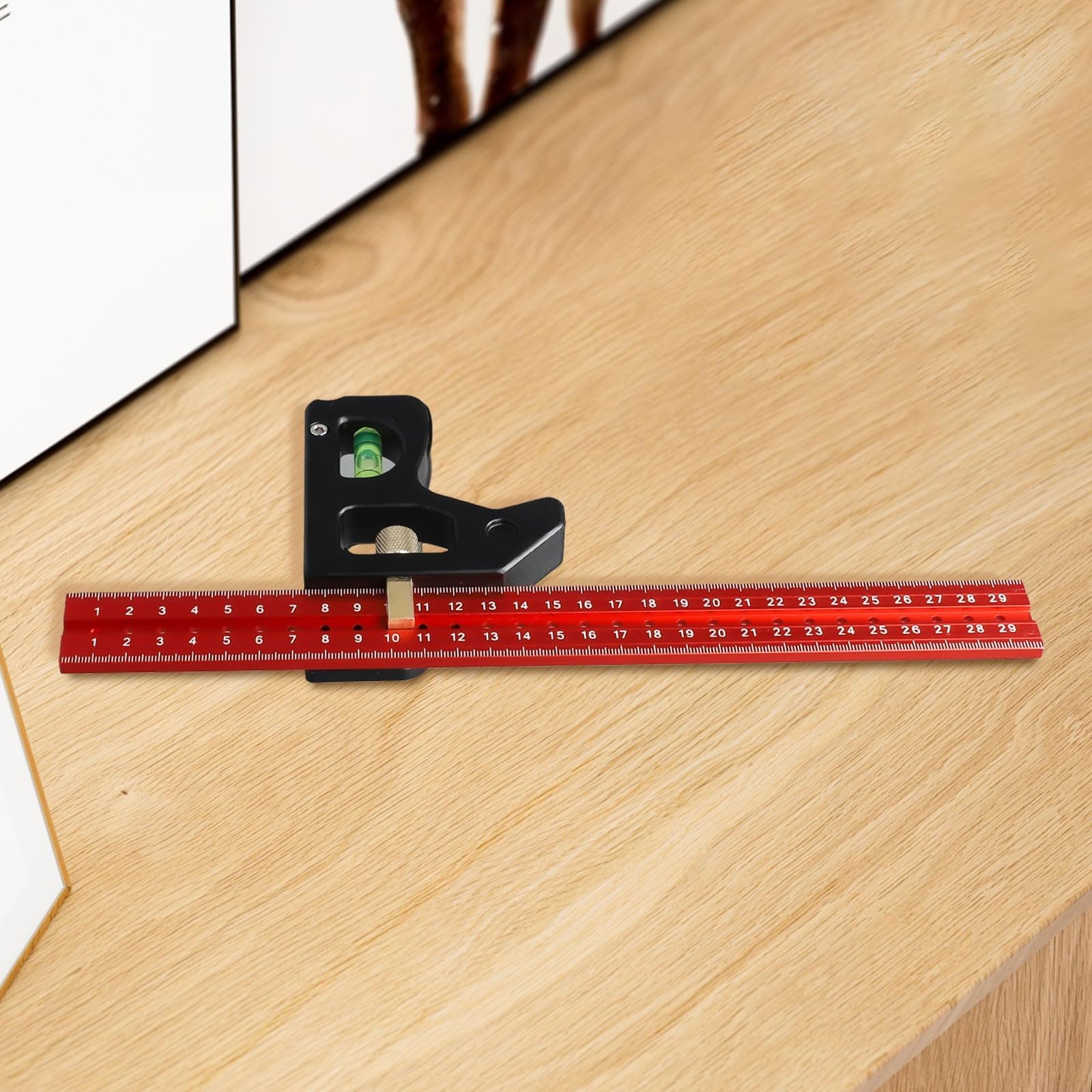 Combination Square Tool, Heavy Duty Stainless Steel Movable Square Ruler for Angle/Measuring Marks and Drawing, Woodworking Tools, 45-90 Degree Marking(300mm)