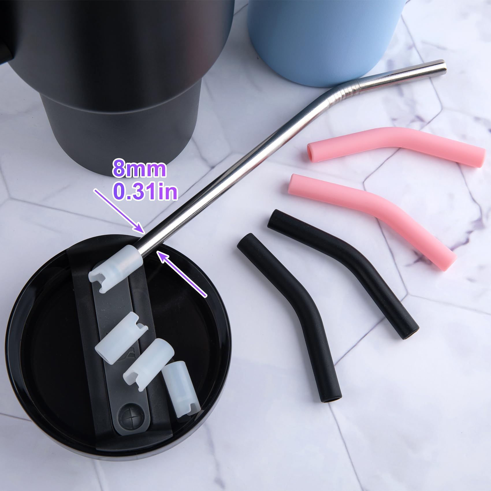 Stanley Straw Accessories - 4 Pcs Metal Straw Tips -7