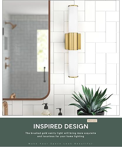 Miniatura 7 de Lámparas de baño, luces de tocador negro mate sobre espejo con pantalla de vidrio de leche, apliques de pared modernos de 2 luces arriba y abajo