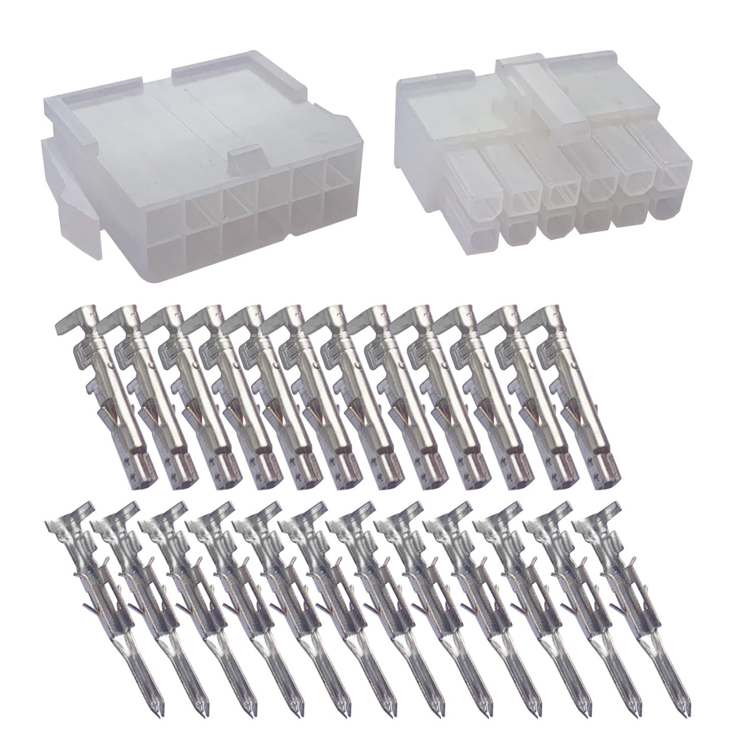 12-Pin Connector Kit, 12 Circuit Compatible Molex MLX Power Connectors, Pinwire Connectors, Industrial and Scientific Disconnect Terminals, Reliable and Durable (3 Sets)