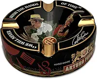 Cinzeiro de charuto de porcelana Arturo Fuente edição limitada grande preto