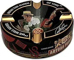 Cinzeiro de charuto de porcelana Arturo Fuente edição limitada grande preto