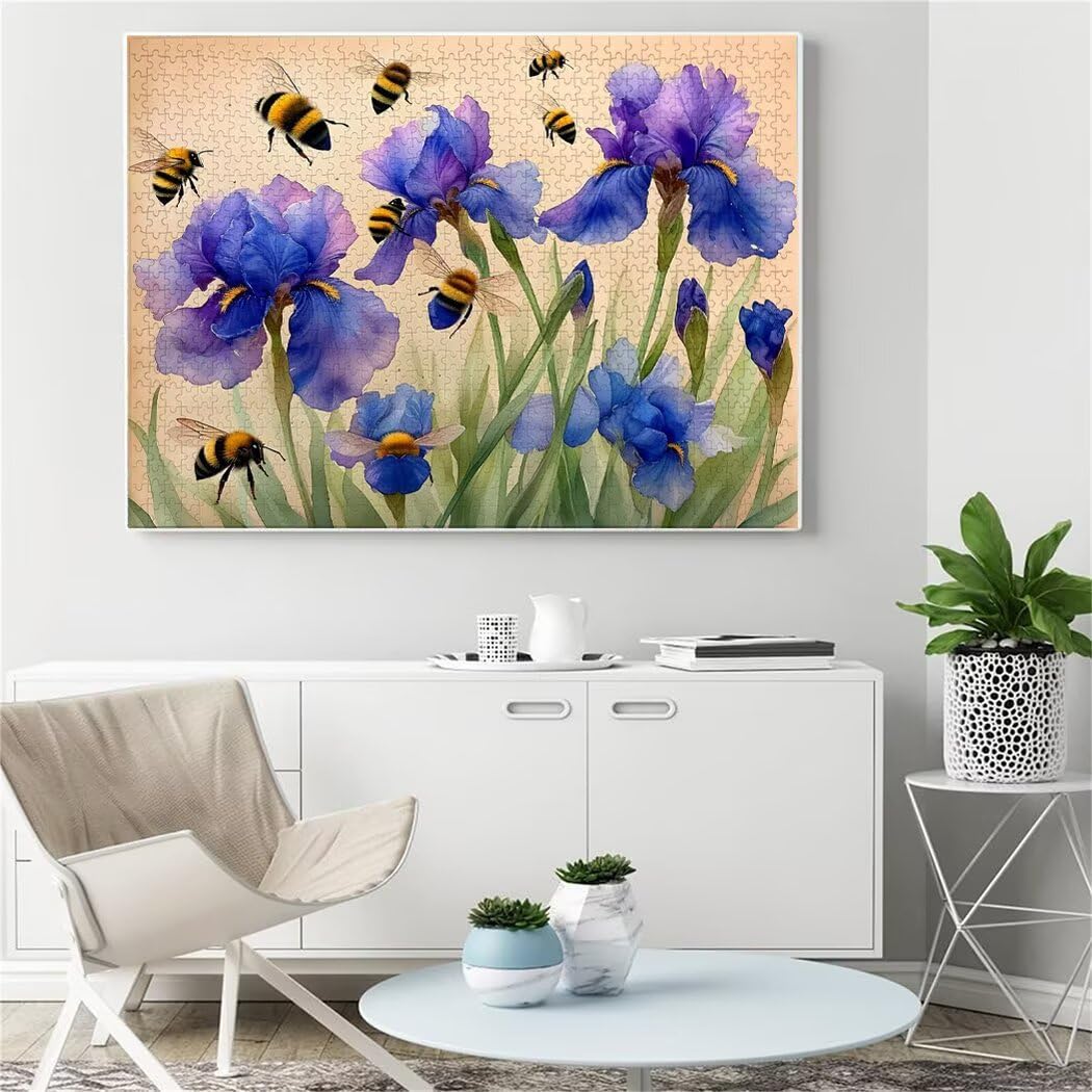 Blume Puzzle 3000 Teile Biene Puzzle Erwachsene, Holzpuzzle Erwachsene, DIY Groß Puzzelmatten, Premium Quality Klassische Wooden Jigsaw, Holzpuzzle ab 14 Jahren für Jungen, Geschenke Mädche S-204