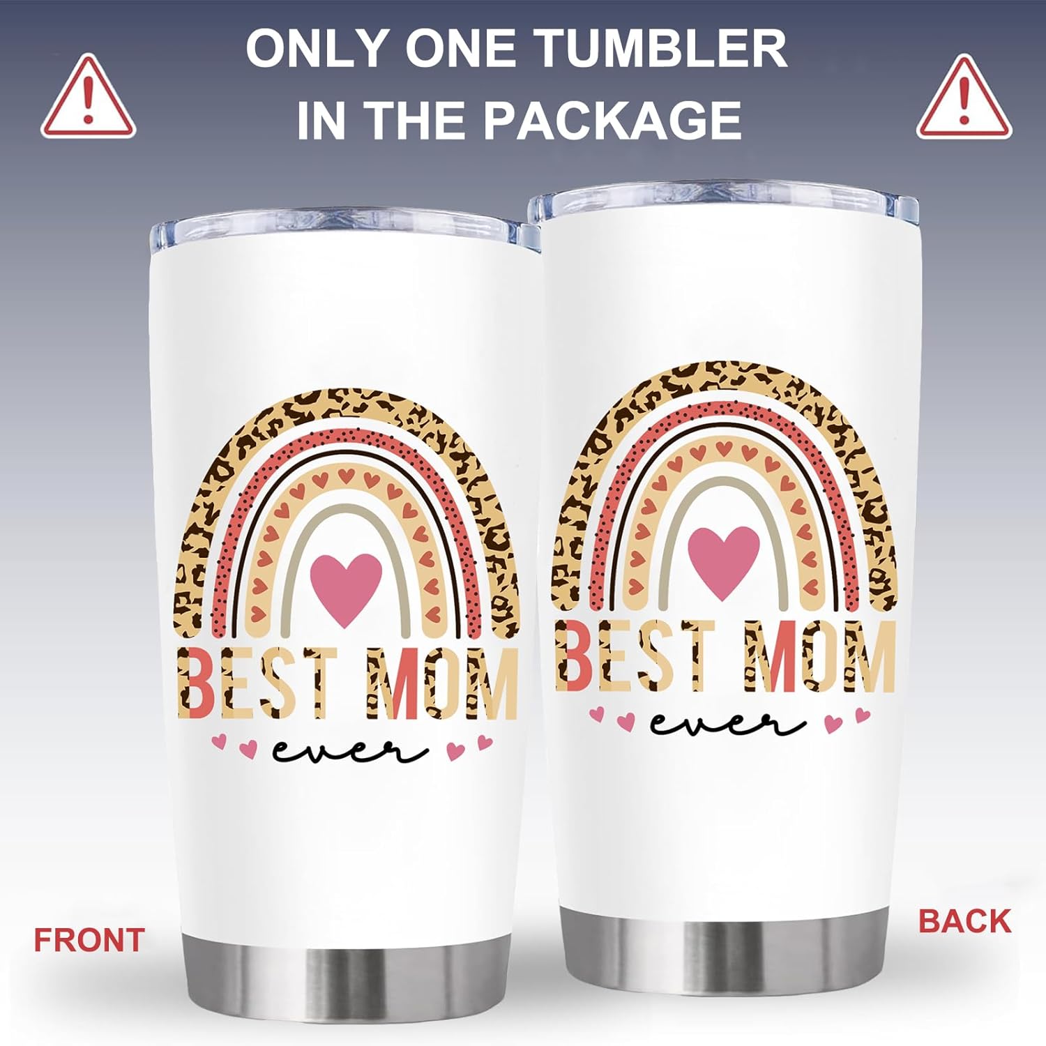 Best Mom Ever Tumbler with Lid 20 oz, Stainless Steel Insulated Coffee Mug, Christmas Birthday Gifts for Mom from Daughter Son, Mothers in Law, Mama, Grandma - Image 2