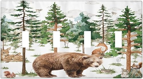 Miniatura 87 de Cubierta de interruptor de luz basculante de palanca de 2 bandas con textura de tablón rústico, diseño floral de mariposa y margarita