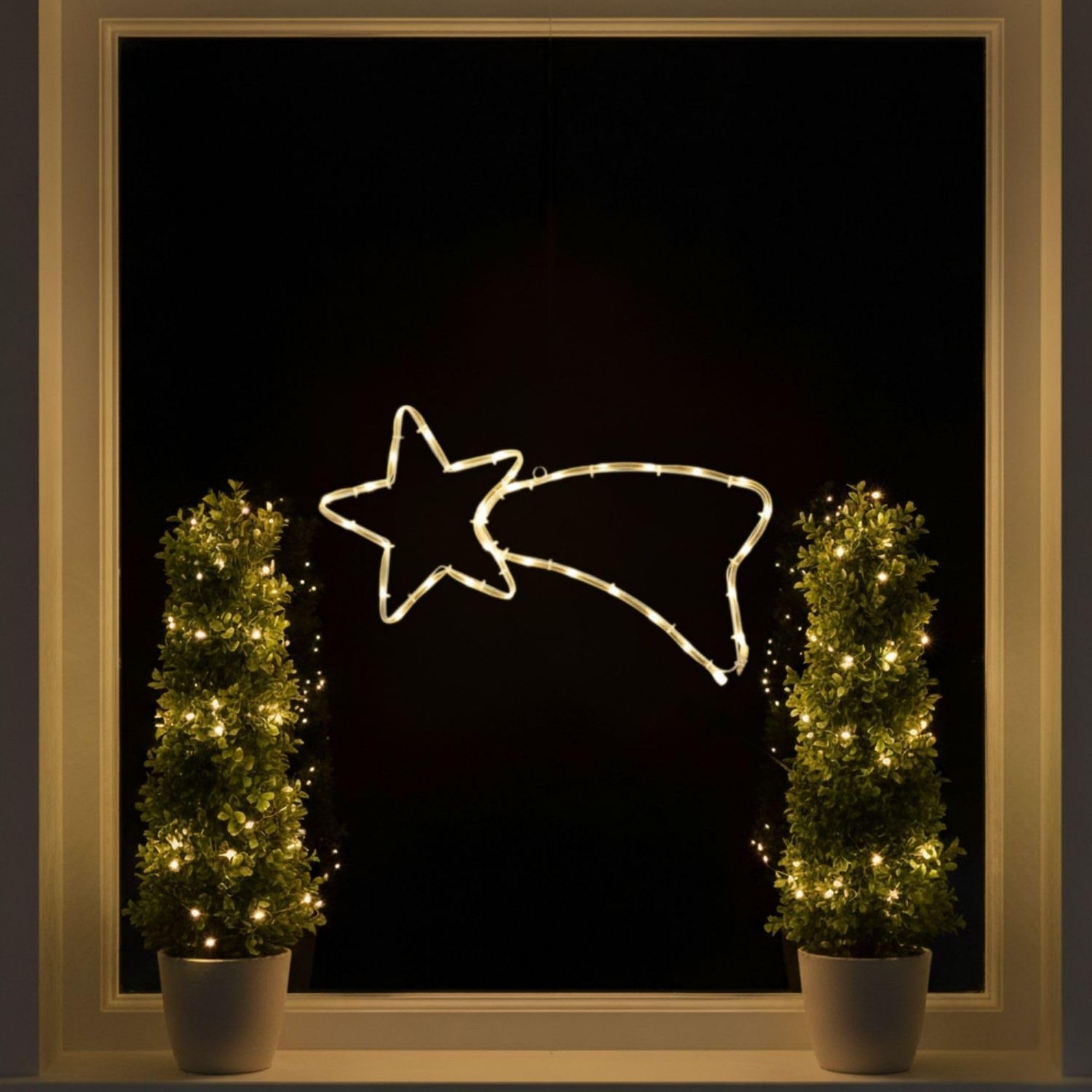 Fenster-Silhouette Weihnachten Weihnachtsdeko Fensterbilder für innen mit Saugnapf Fensterdeko zum aufhängen Indoor