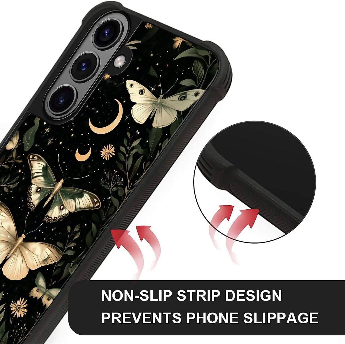 CARLOCA Case for Samsung Galaxy S26 Plus,Gothic Dark Butterfly Design Shockproof with 4-Sided Airbag, Anti-Scratch & Anti-Slip TPU Cover - Protective Phone Case for Men Women image 3