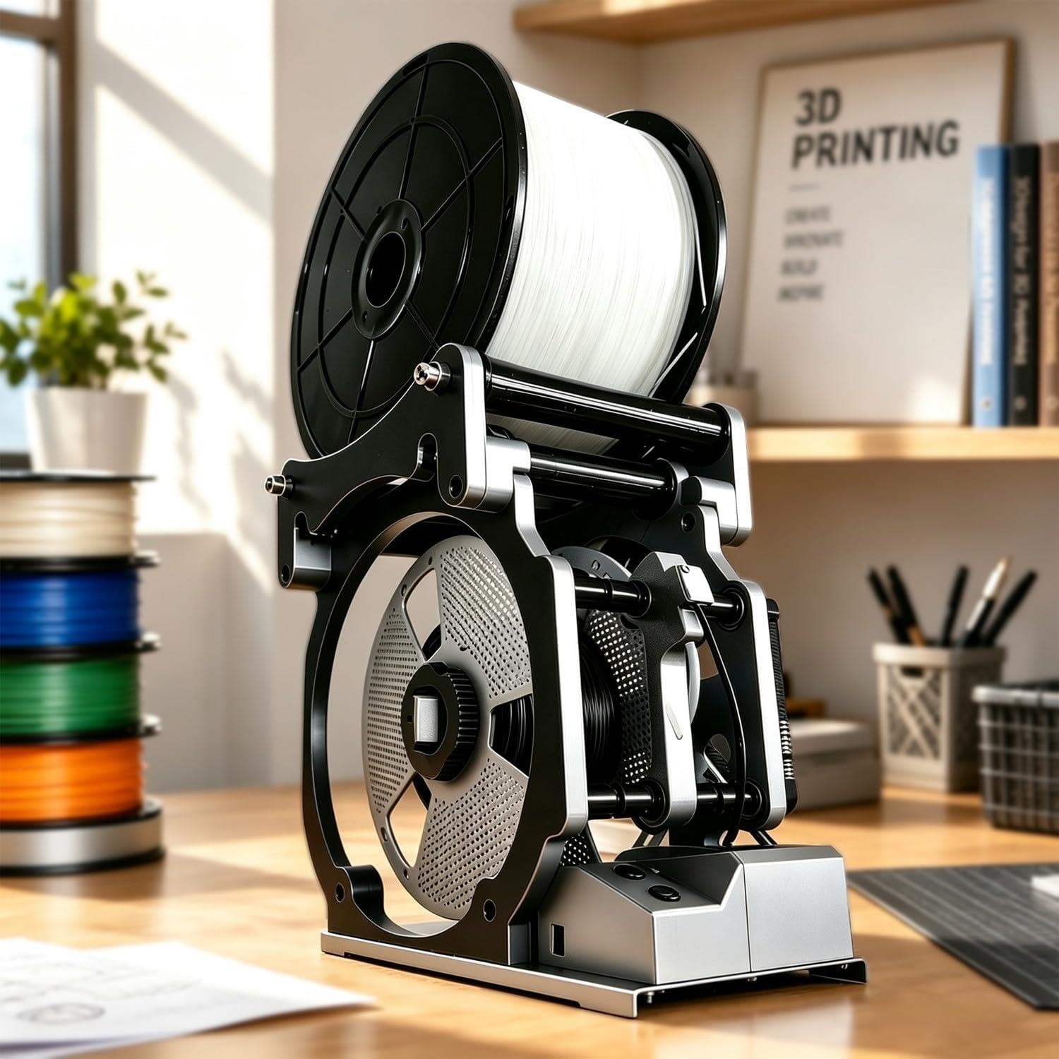 Bobinadora de filamentos for impresora 3D, bobinadora eléctrica