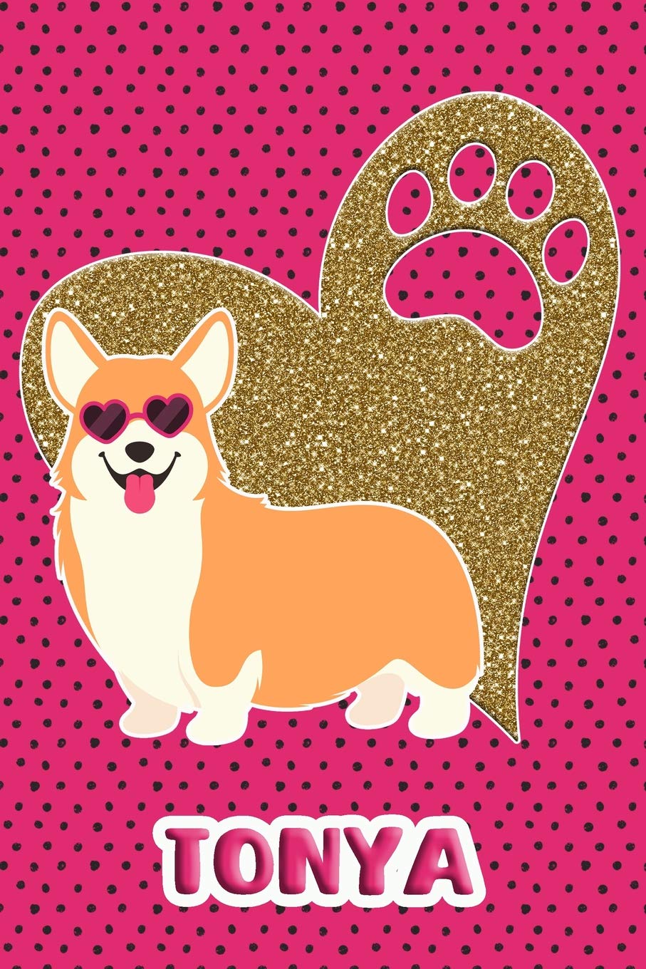 Corgi Life Tonya: College Ruled Composition Book Diary Lined Journal Pink