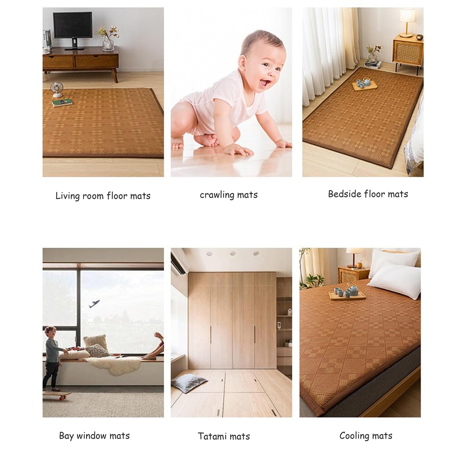 Tatami Materasso per pavimento, futon tradizionale giapponese, tappetino traspirante per meditazione per dormire, yoga, relax, 90 x 200 cm, soluzione comfort sul pavimento
