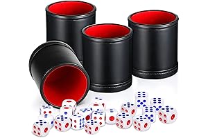 4 Pieces PU Leather Dice Cups