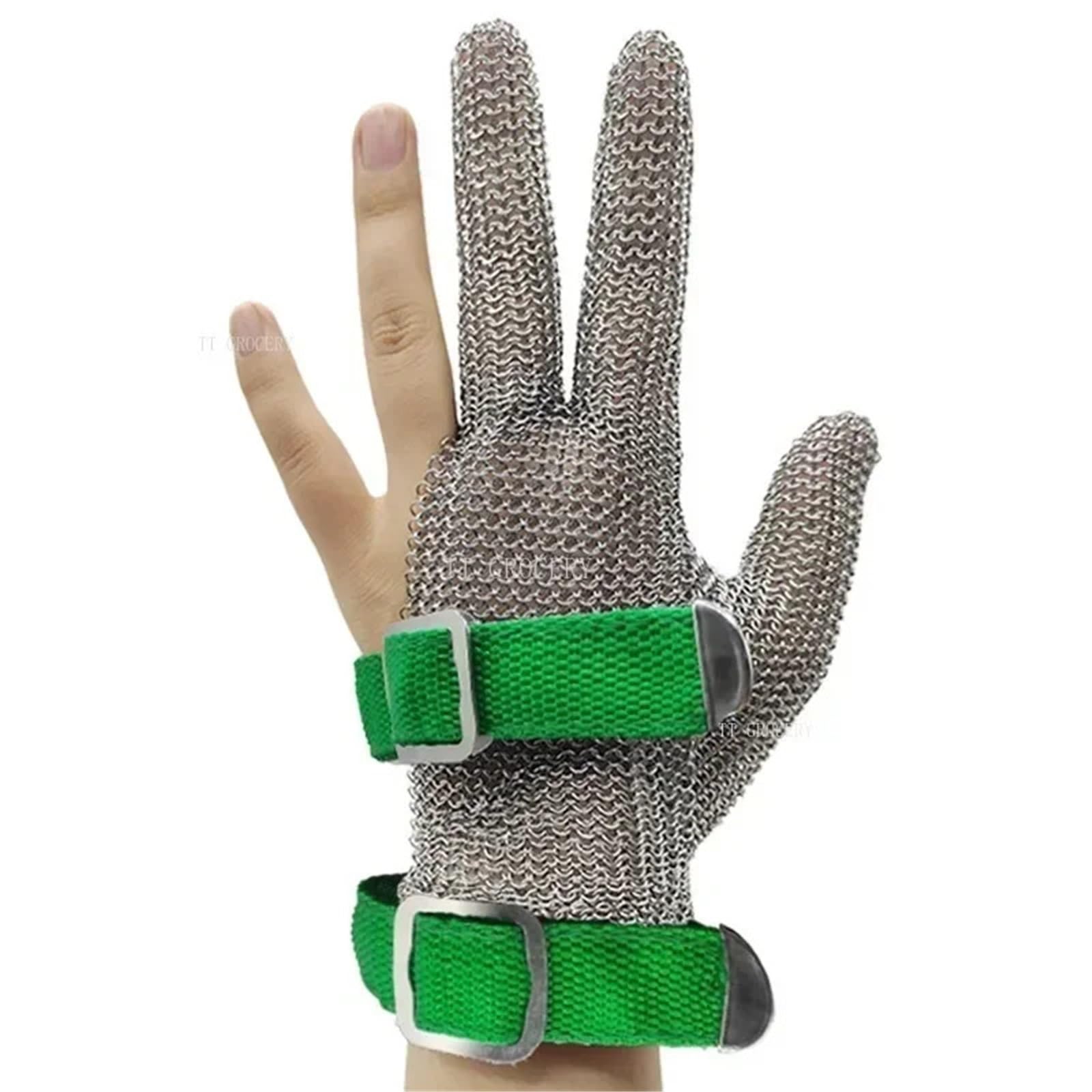 1PC Siatkowe rękawice rzeźnicze Ochrona rąk Rękawice robocze odporne na przekłucia Rękawice ochronne odporne na przecięcia Stal nierdzewna Metal Odporny na przebicie(L)