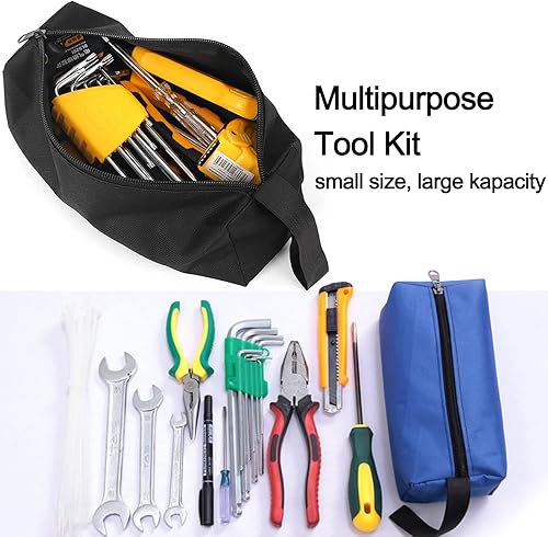 Miniatura 3 de 5 Pack Canvas Tool Pouch of Two Sizes, Tool Pouches with Zipper, Multipurpose Zipper Bags Tools is Suitable for Storing Scattered Tools, Cosmetics,