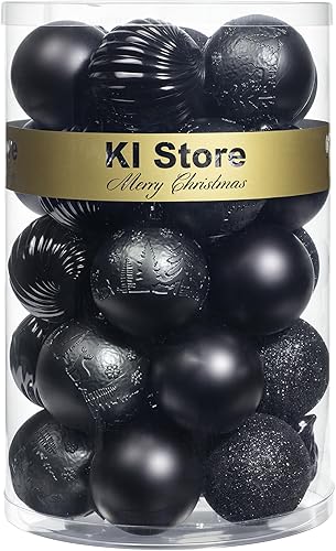 Miniatura 42 de KI Store Esferas de Navidad marrón bronce, 20 piezas de 3.15 pulgadas (8 cm), adornos para árbol de Navidad, corona, guirnalda, ganchos incluidos