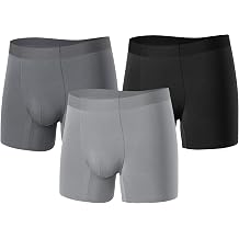 TRENDOUX Men's 60S Modal Ultra ComfortSoft Boxer Briefs 3 Pack, No-Ride-Up, No-Chafing, Moisture Wicking Underwear for Men