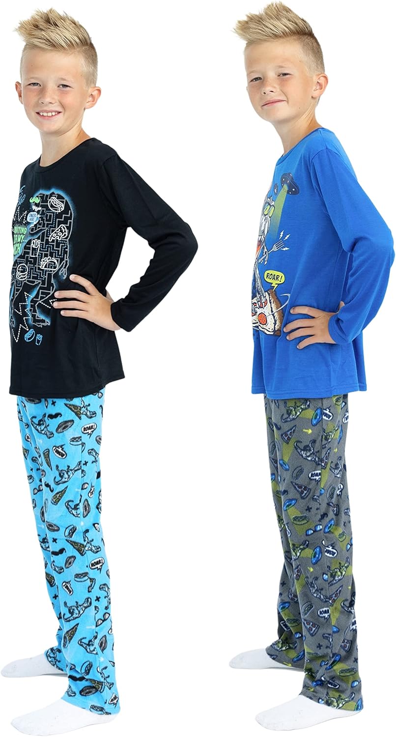 Sleep On It Boys Fleece Pajama Set Soft Kids Sleepwear Long Sleeve Tops & Pants Warm Boys PJs Sizes 4-14 - Image 6