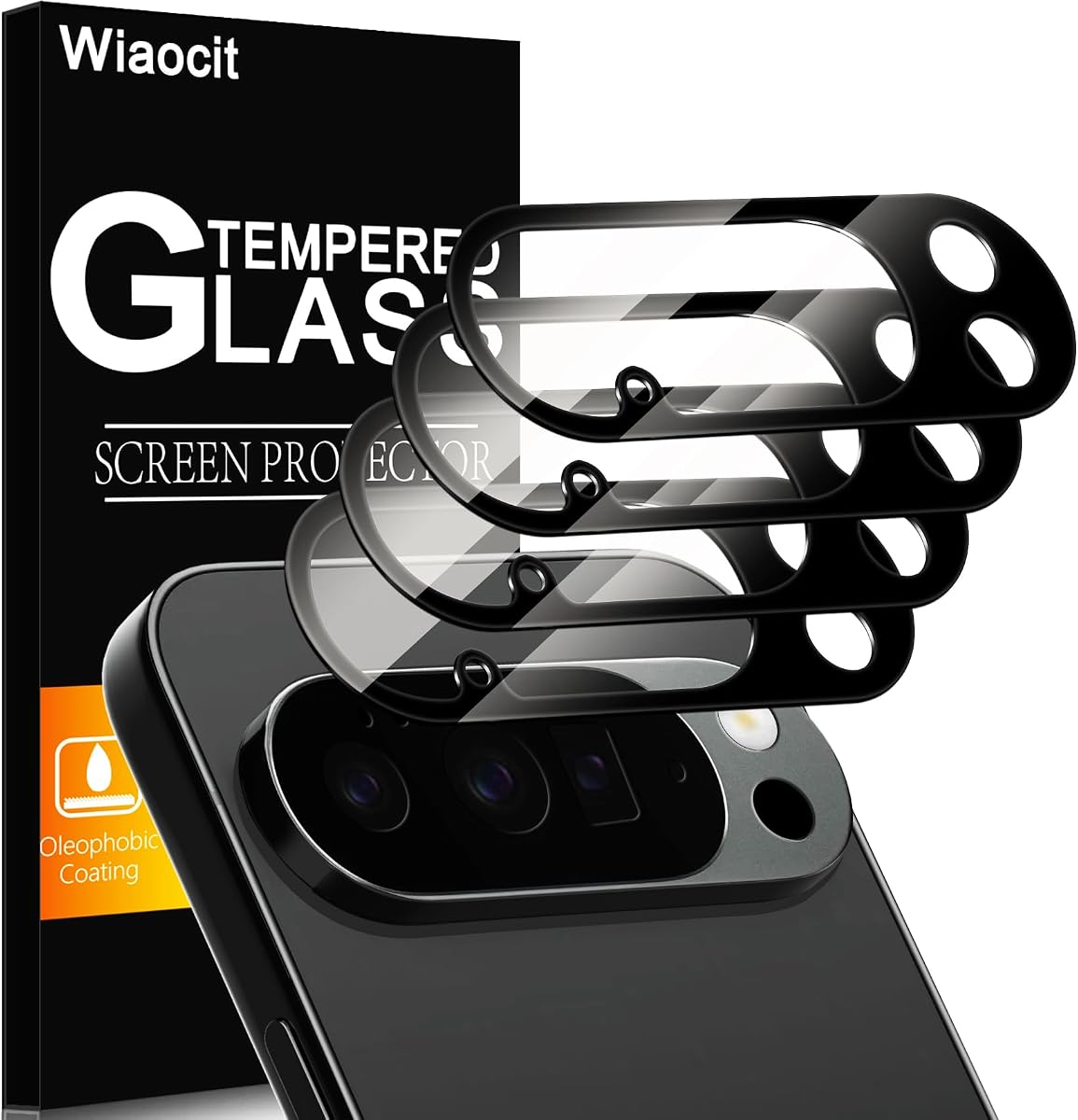 Wiaocit Tempered Glass Camera Lens Protector for Google Pixel 10 Pro | 4 Pack, 9H Hardness, Ultra HD, Anti-Scratch, Case Friendly