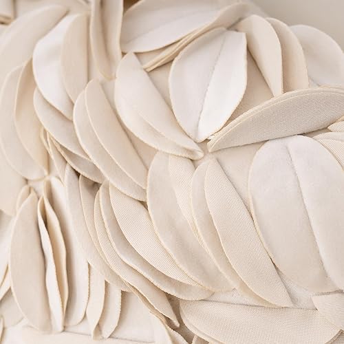 Miniatura 5 de Alerfa Funda de almohada decorativa de terciopelo floral hecha a mano con hojas 3D para sofá, cama, sala de estar, decoración del hogar, 12 x 20