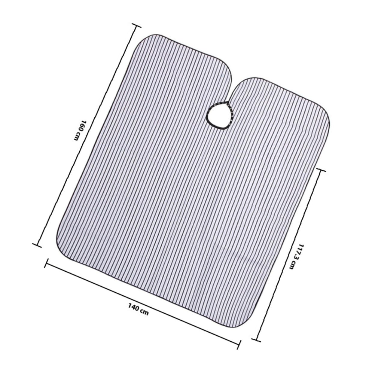 Tofficu Parrucchiere in Panno Leggero e Resistente Chiusura a Bottone Automatico, Grembiule per Taglio Chioma a Righe Bianche e Nere, Protezione per Tintura e Permanente, per Saloni