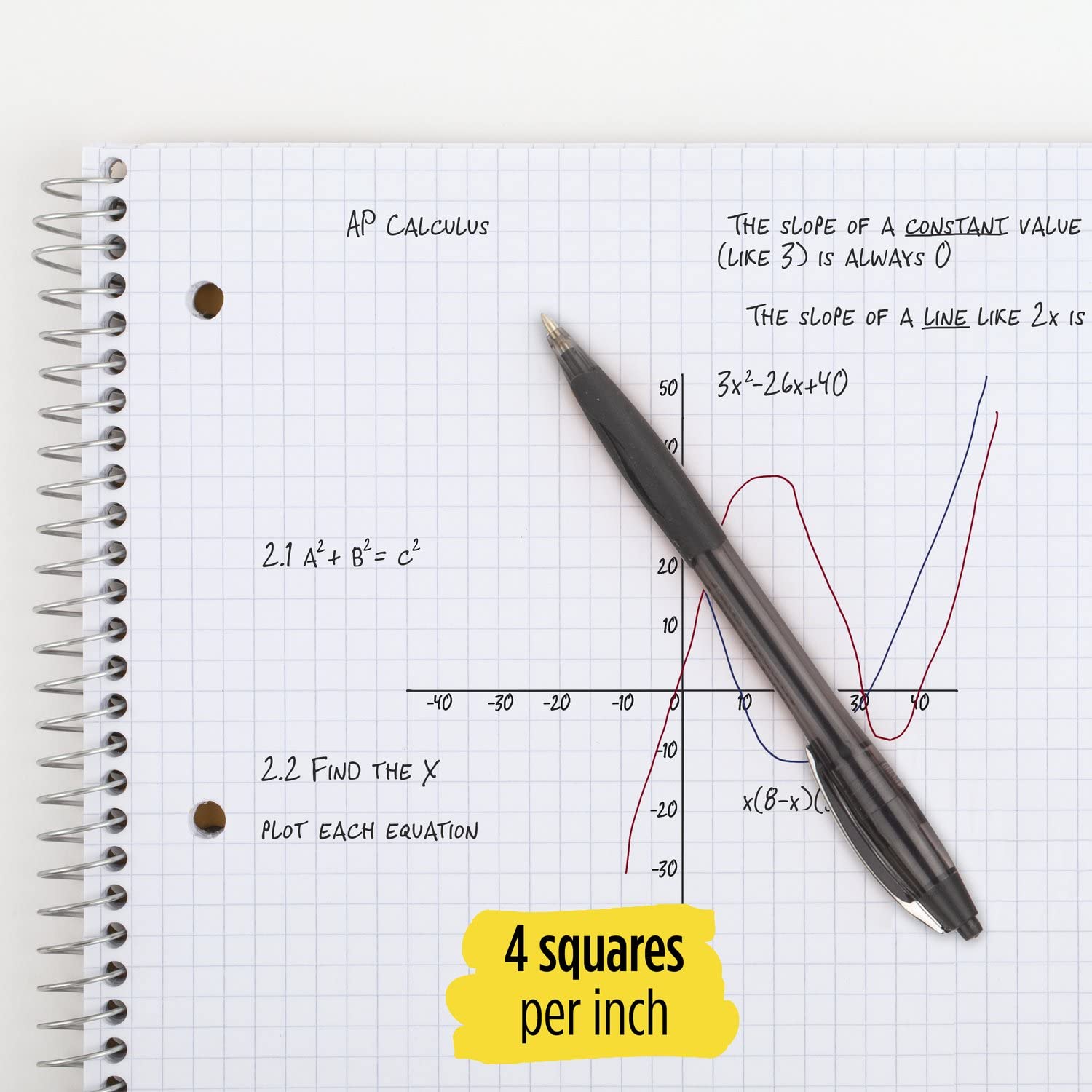 Buy Five Star Spiral Notebook, 1Subject, Graph Ruled Paper, 11" x 81/