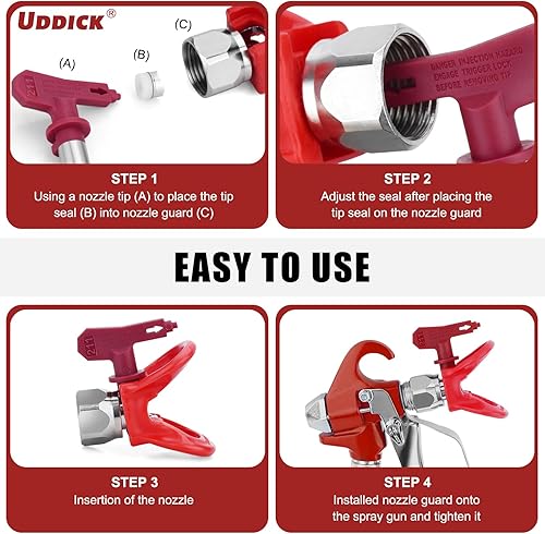 Miniatura 4 de Juego de 13 pistolas pulverizadoras de pintura sin aire con pistola pulverizadora de pintura sin aire de 3600 PSI, 1 protector de boquilla, 5 puntas