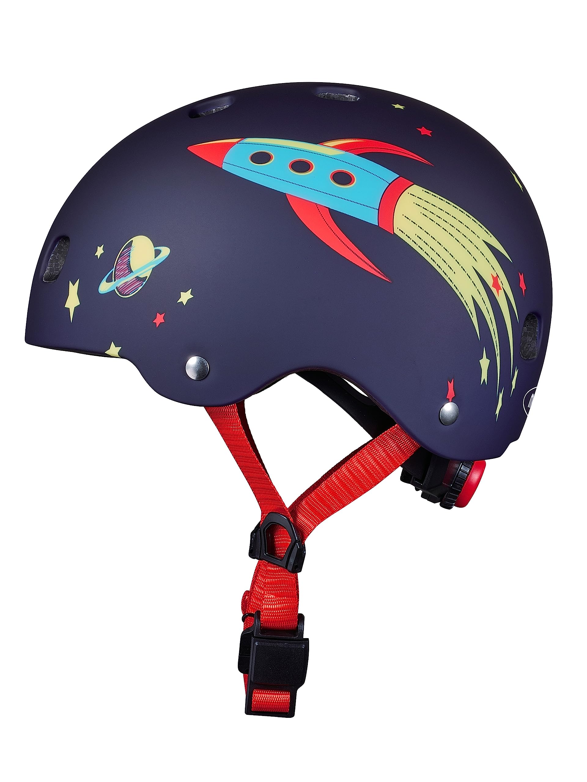 Micro | Casque Rocket | Enfants | Finition Mate | Boucle Magnétique/Lumière LED intégrée | 2-5 Ans
