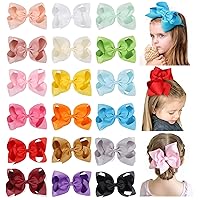 Vista 6 de Choicbaby 36 lazos para el cabello de 6 pulgadas para niñas, lazos grandes para el cabello con pinzas de cocodrilo, accesorios para el cabello