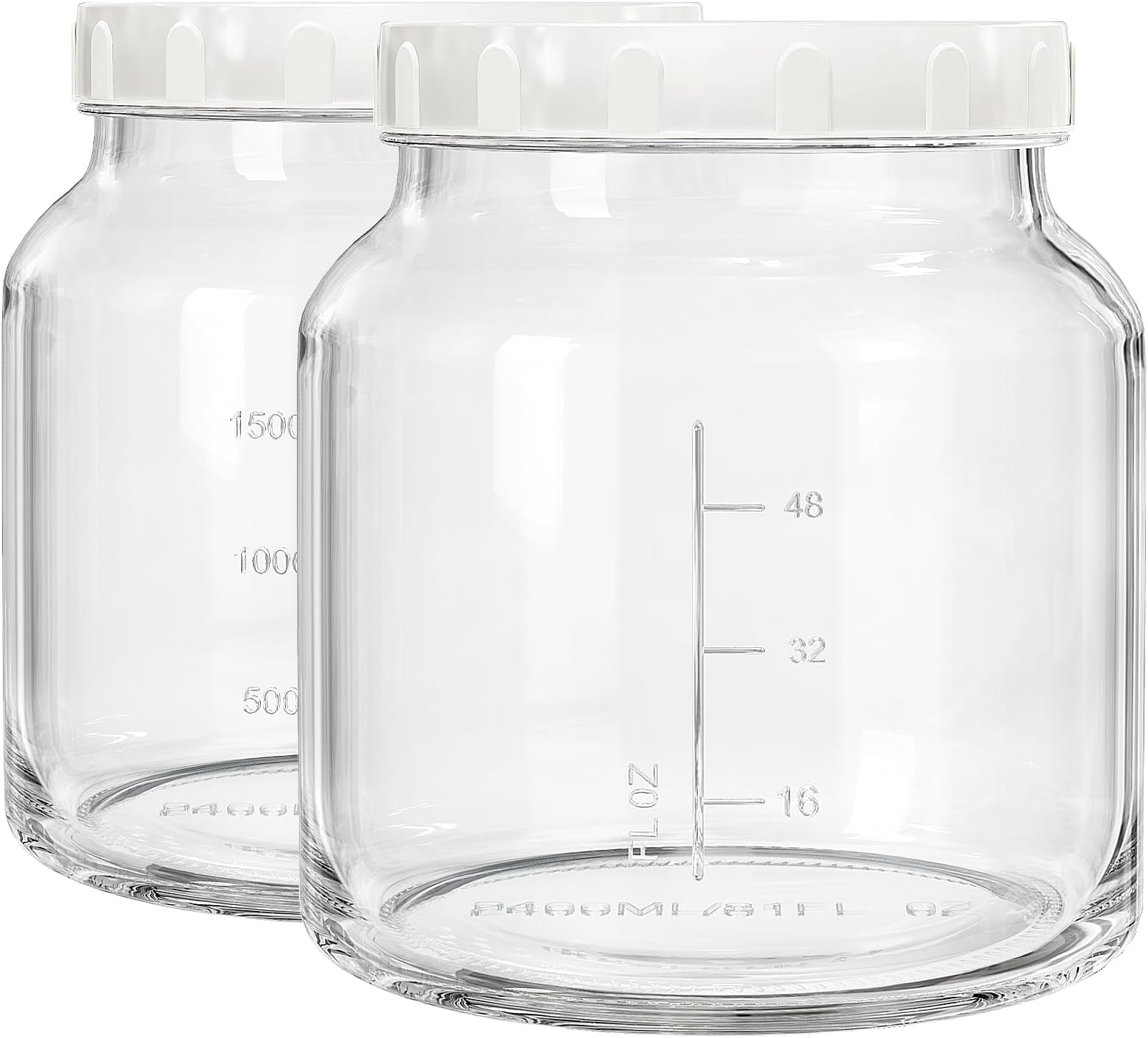 2 Pack 79 Oz Glass Jars with Lids, 100% Airtight and Leak-proof Half Gallon Mason Jar, Pickle Jar Mason Jar Wide Mouth for Cold Brew, Kombucha, Ice Tea, Pickle Eggs, Flour, Sugar