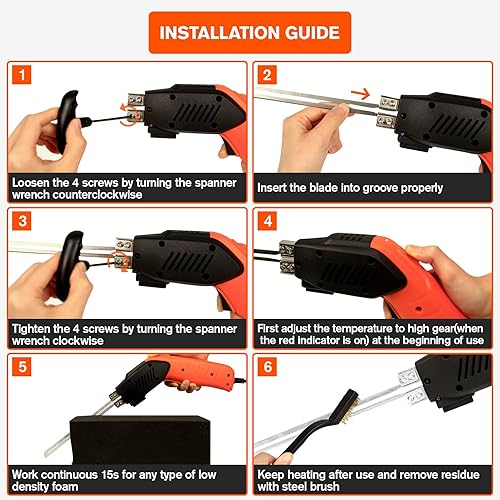 Miniatura 5 de 200W Cuchilla Eléctrica Refrigerada por Aire - Herramienta de Corte de Espuma con Cuchillas y Accesorios Utilice el Cortador de Espuma para Grabado