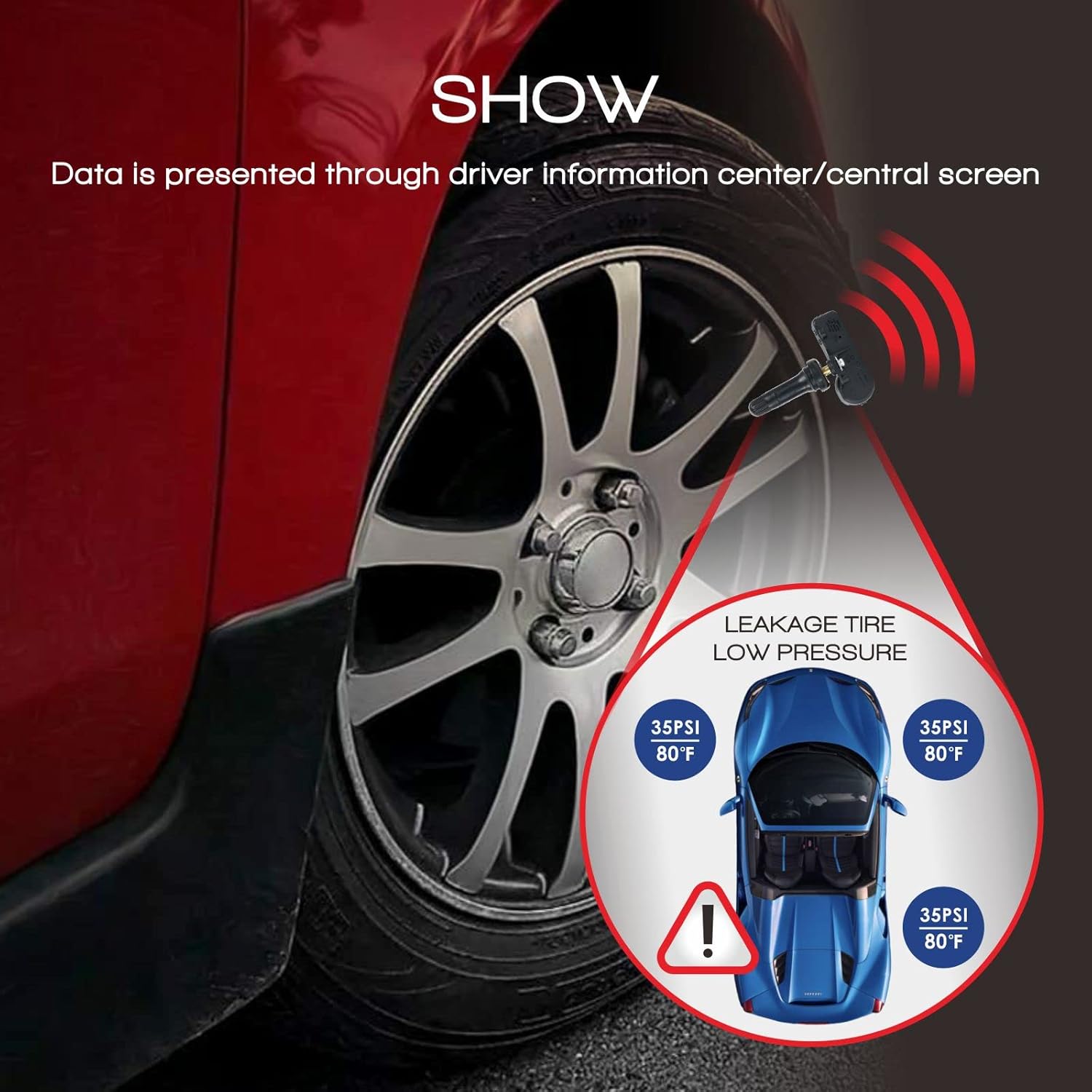 MOCA 68406537AA TPMS Sensor fit 10-21 for Dodge Challenger, 11-15 for Ram 1500, 10-21 for Chrysler 300, 11- for Jeep Grand Cherokee, 12- for Fiat 500 3.6L/5.7L/6.7L/1.4L/2.4L/4.7L 433 MHz