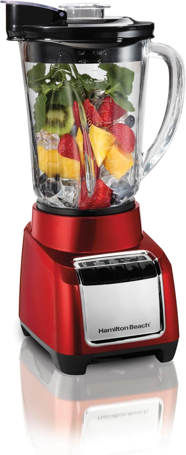 Hamilton Beach Wave~Action Blender, 48 oz. capacity, Red, R53519 (Renewed)