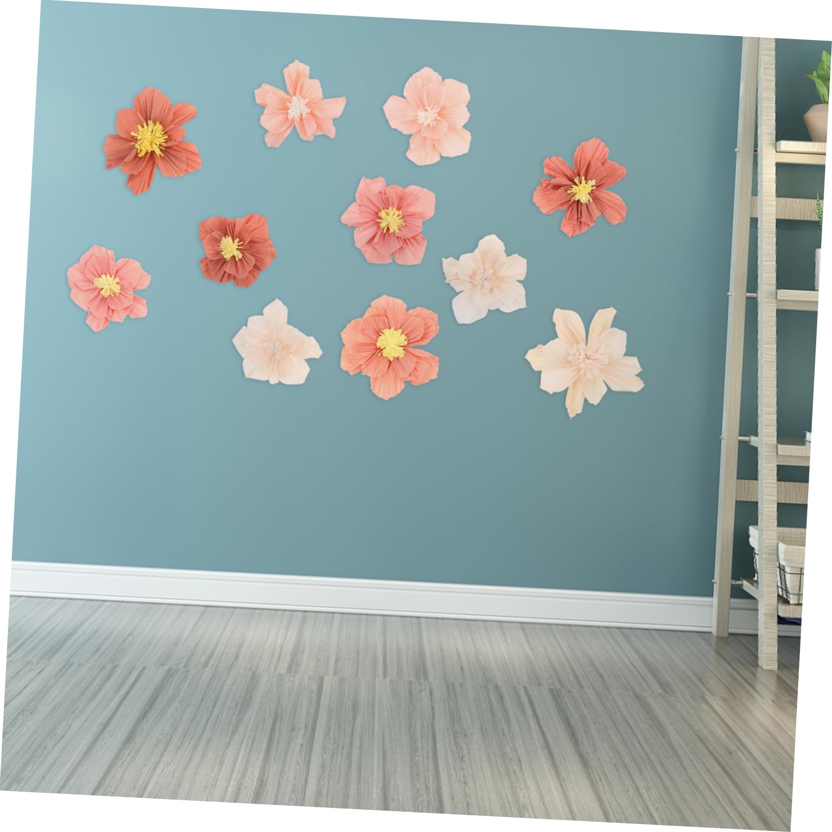 PRETYZOOM 24 Pièces Fleurs en Papier Crépon 3D, Décoratives, Papier