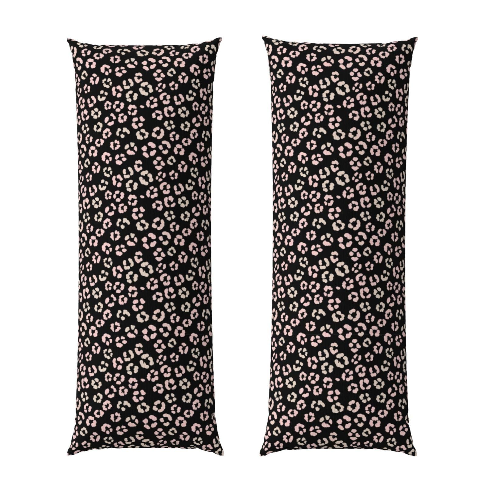 Body Pillowcase 20x54, Rose Gold Black Cheetah Skin Wild Animal Leopard Print, Plush Velvet Pillow Cover with Zipper, Cozyffy Rectangular Cushion Case for Couch Bed Home Hotel