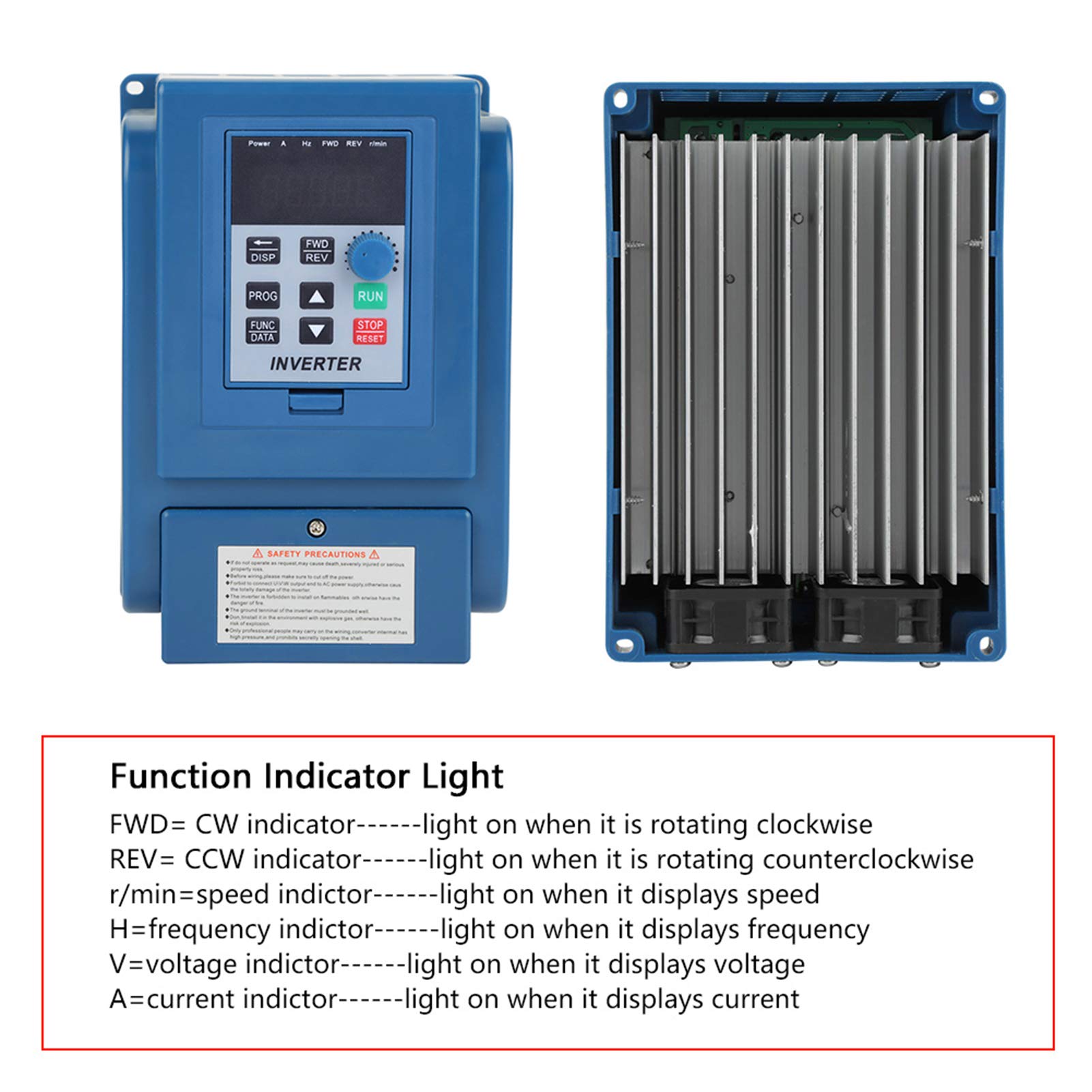 Azionamento a Frequenza Variabile, Convertitore Trifase 380VAC 4KW 12A VFD Convertitore di Frequenza Inverter Regolatore di velocità PWM ad Alta Precisione per Controllo Velocità Motore Mandrino
