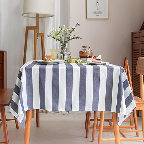 Tablecloths Rectangular, 53 x 102 inch, Dark Blue, Polyester Stripe Table Cover for Party, Wedding, Cocktail, Banquet, Festival disponible en Yaxa Guatemala