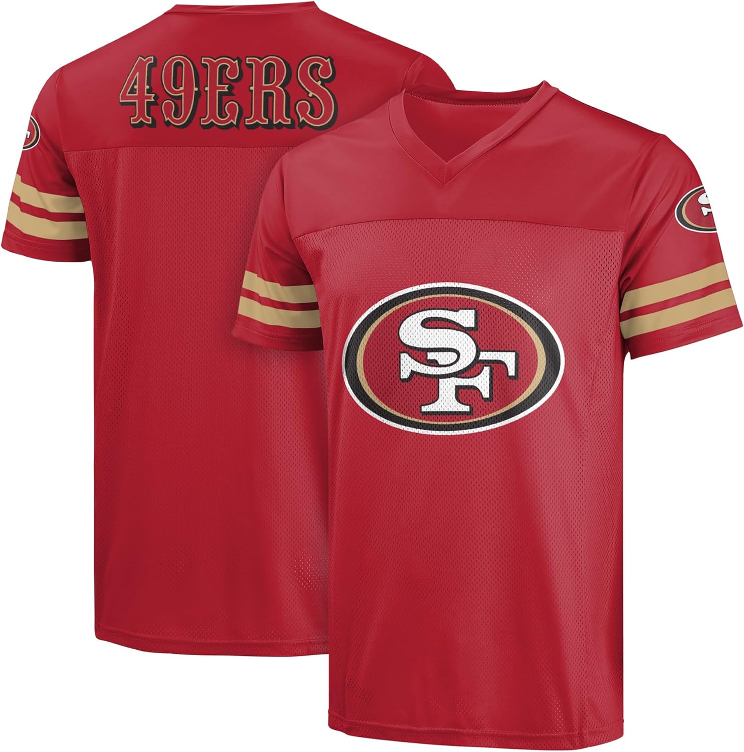 FOCO NFL Men's Officially Licensed Primary Logo Game Day Football V-Neck Top
