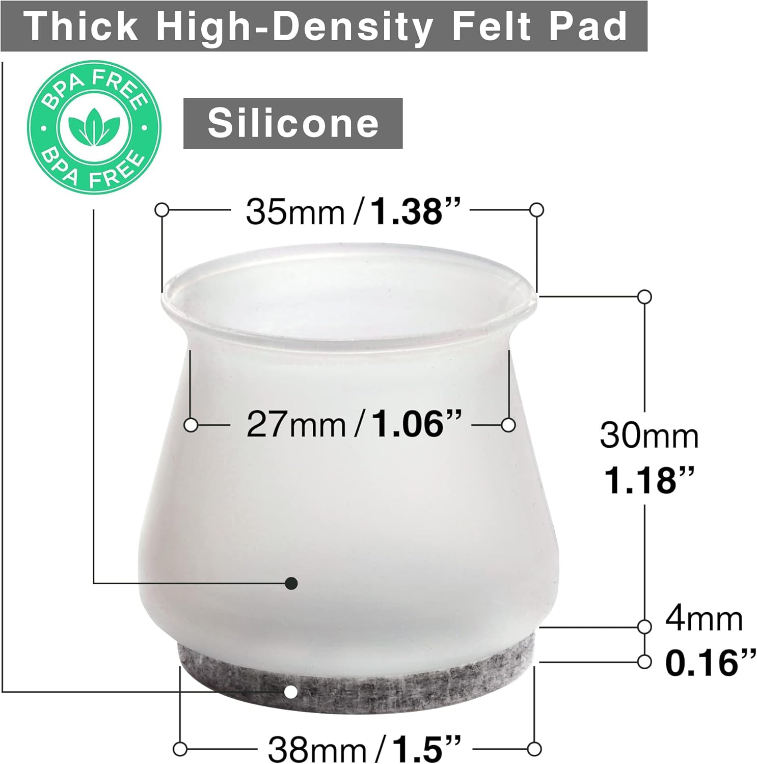 Silicone Chair Leg Floor Protectors with Felt Pads X-Protector 16 PCS - Chair Leg Covers - Elastic Furniture Leg Caps - Chair Leg Socks - Ideal Furniture Pads for Hardwood Floors! : Tools & Home Improvement