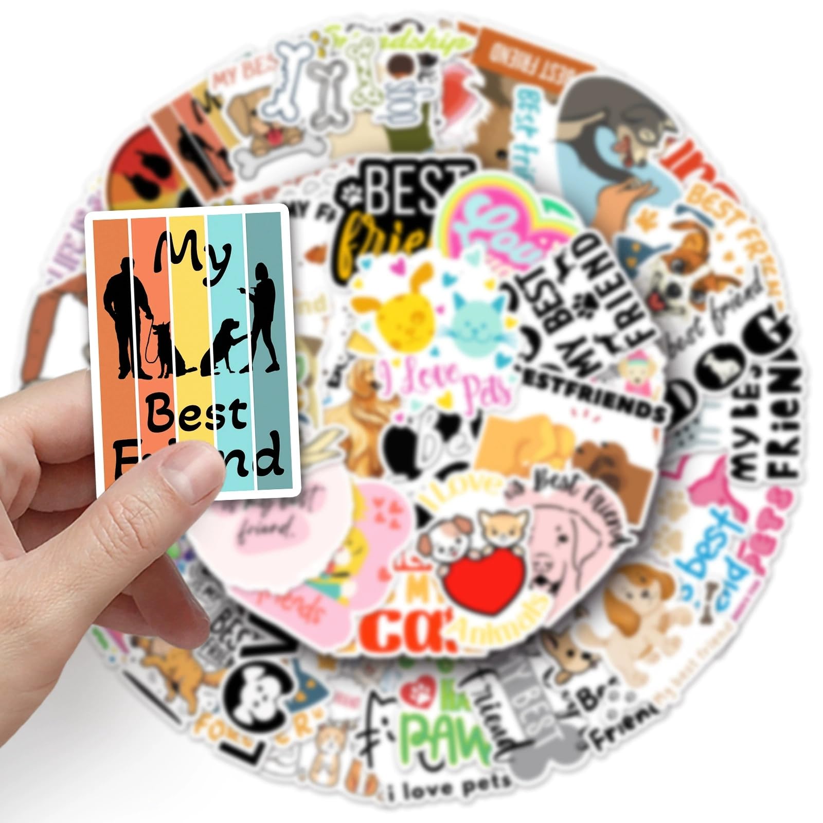50 Pcs Pet Stickers for Kids Teens Adults Boys Girls Gift,Animal Stickers Pack for Laptop,Skateboard,Luggage,Car,Bike - Image 3