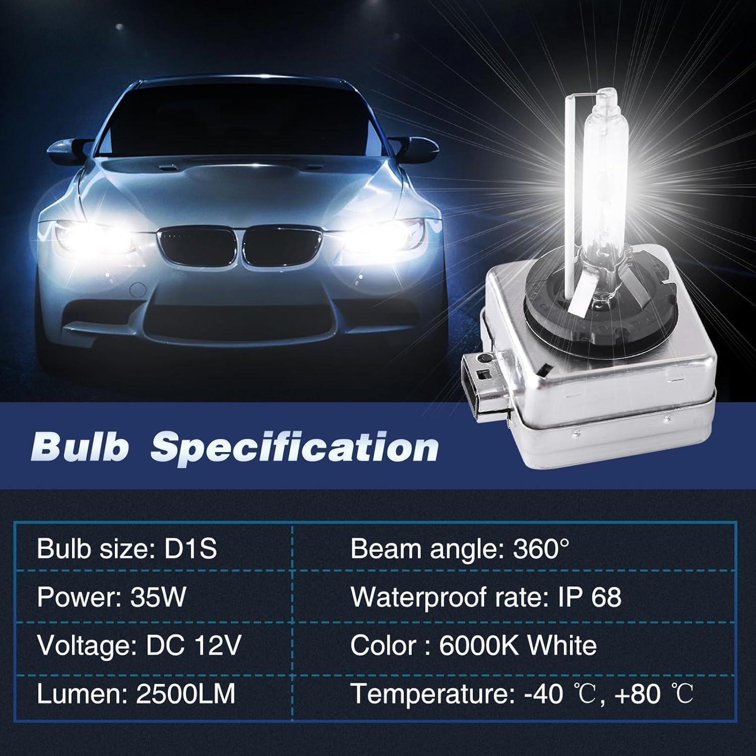 95563119402 Xenon HID Headlight Ballast & D1S Bulb Compatible with for Porsche Cayenne 2008 2009 2010