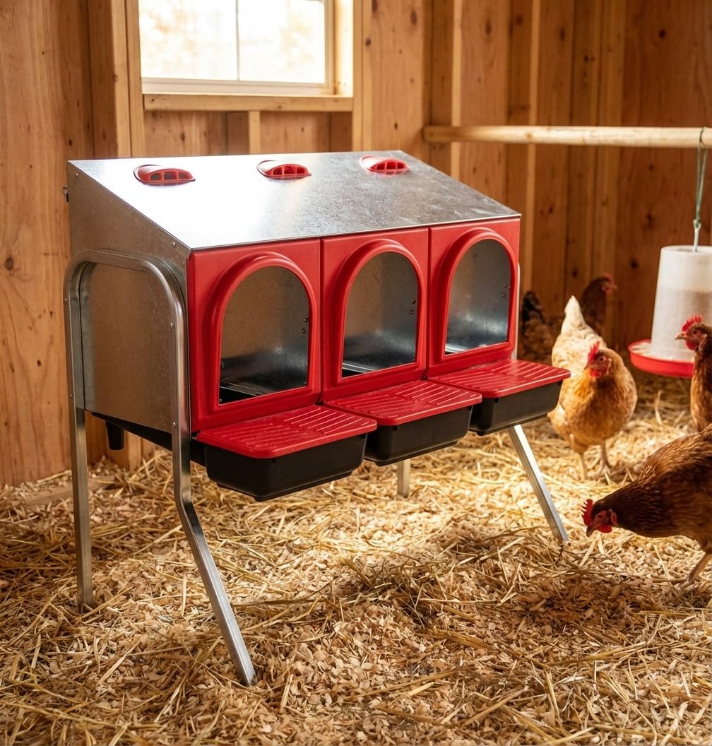 Suinga PONEDERO GALLINAS Interior 3 departamentos 82x47x77 cm. Incluye Patas. Capacidad 18 gallinas.