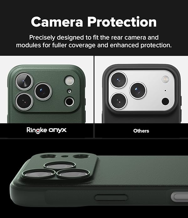 Ringke Onyx for iPhone 17 Pro Case, [Firm Grip] Micro-Embossed Bumper Non-Slip Anti-Fingerprint Scratch Resistant Shockproof Protective Cover with Precise Cutouts - Dark Green by Ringke - Image 3