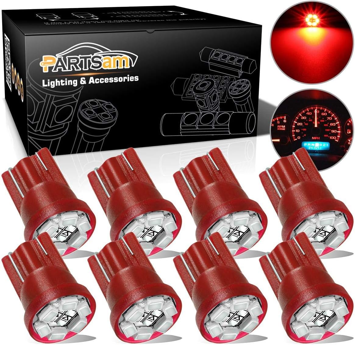 Partsam T10 194 LED Light Bulb 168 LED Bulbs Instrument Panel Gauge