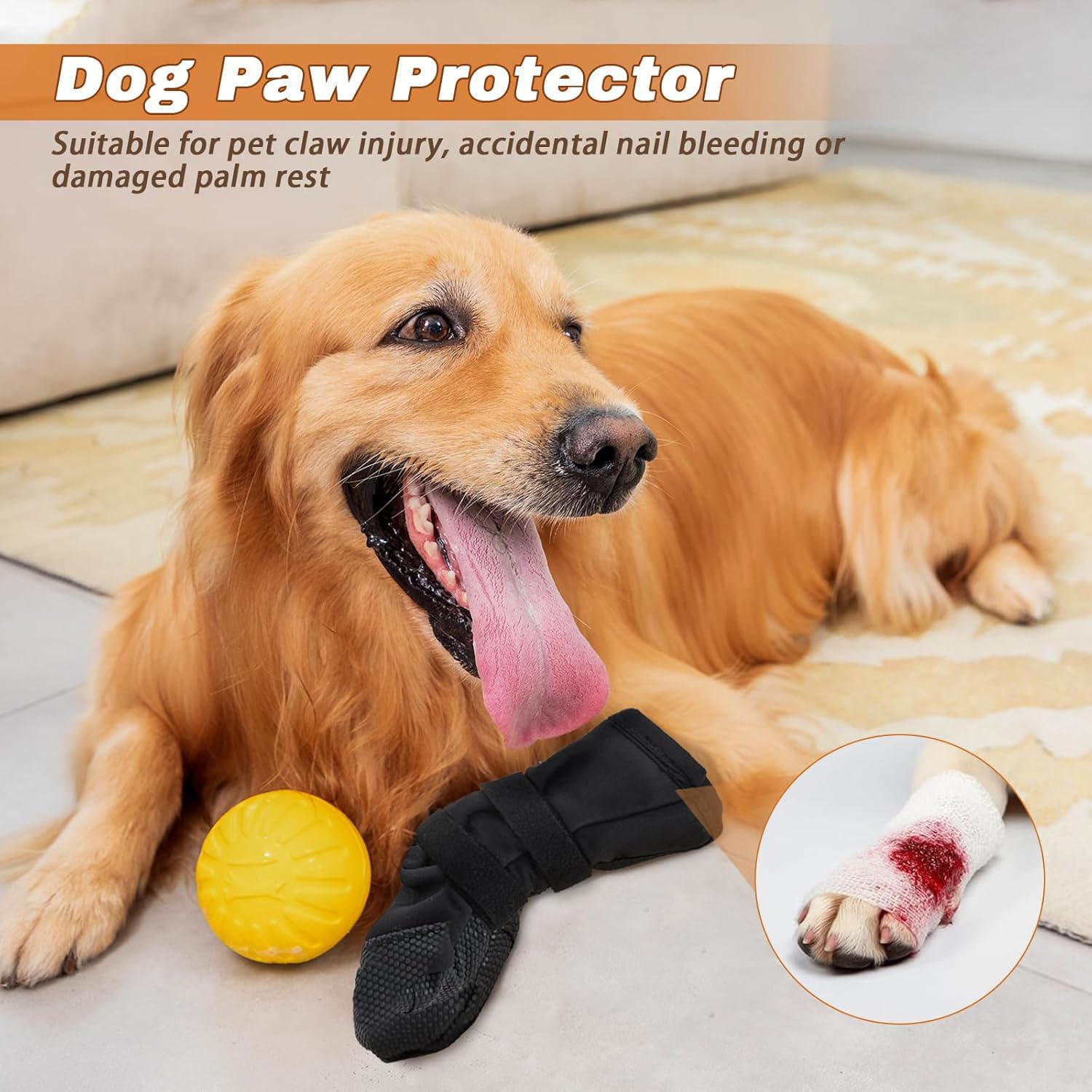Chaussette Chien, Chaussettes de Protection et Récupération, Pattes Plaie Protection, Botte de Protection pour Chien,Bottes de Protéger pour Chiot Petits Moyens (S)