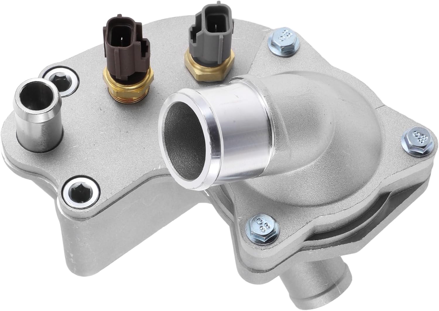 Car Thermostat Inner Engine Coolant Thermostat Housing Assembly No.YU3Z8A586AA for Ford Explorer 4.0L V6 1997-2001 Aluminum Alloy Silver Tone Durable