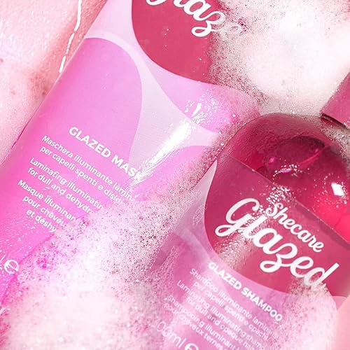 Miniatura 7 de Inebrya Shecare Glazed Laminating Illuminating Shampoo and Mask - Fórmula de ácido hialurónico para cabello vibrante, 10.1 fl oz + 8.5 fl oz