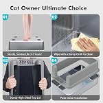 XXL Boîte à litière en acier inoxydable avec tapis & C'est bon. 23.7" L x 16" W x 11.8" H Pan extra grand métal, adapté aux grands chats et aux chats multiples, les côtés hauts, non-sticky, anti-sécheresse, facile à nettoyer